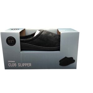 Wayland Square Unisex Indoor Black Comfy Clog Slippers - Medium W/9-10, M/8-9